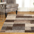 12' Beige Slate Gray And Brown Patchwork Runner Rug